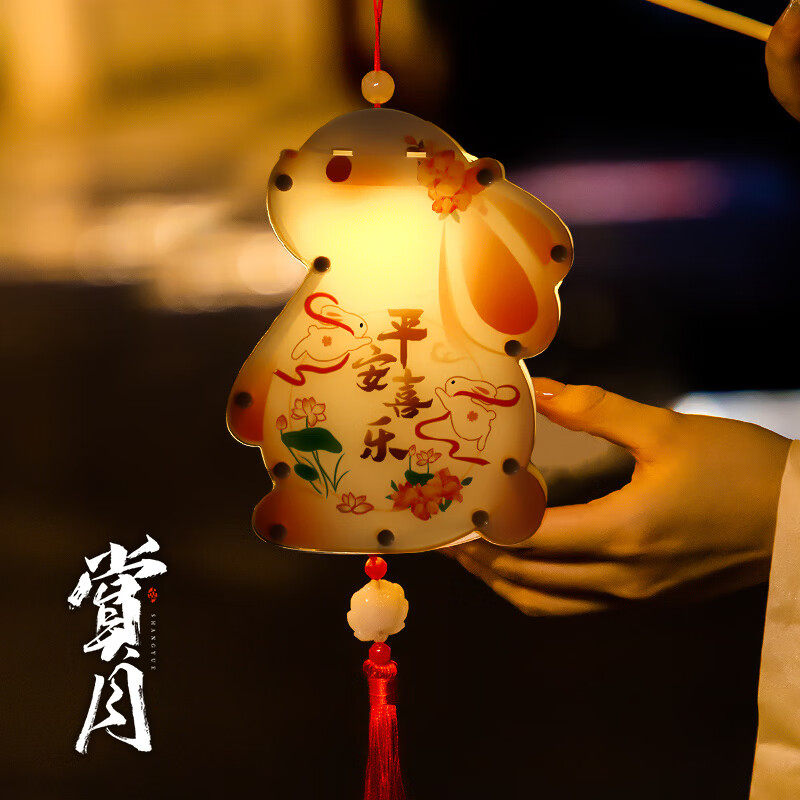 新玥灯笼中秋节手工diy儿童手提幼儿园发光古风宫灯亚克力赏月花怎么看?