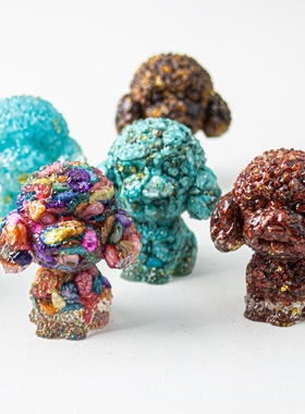 跨境天然水晶碎石滴胶小号可爱泰