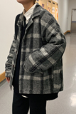港风宽松棉衣男羊羔毛加厚保暖毛呢大衣潮流情侣短款外套508-P100，男装棉衣，电商A157-1
