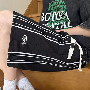 短裤男2024夏季韩版华夫格运动裤宽松拉条篮球五分裤dk023p25