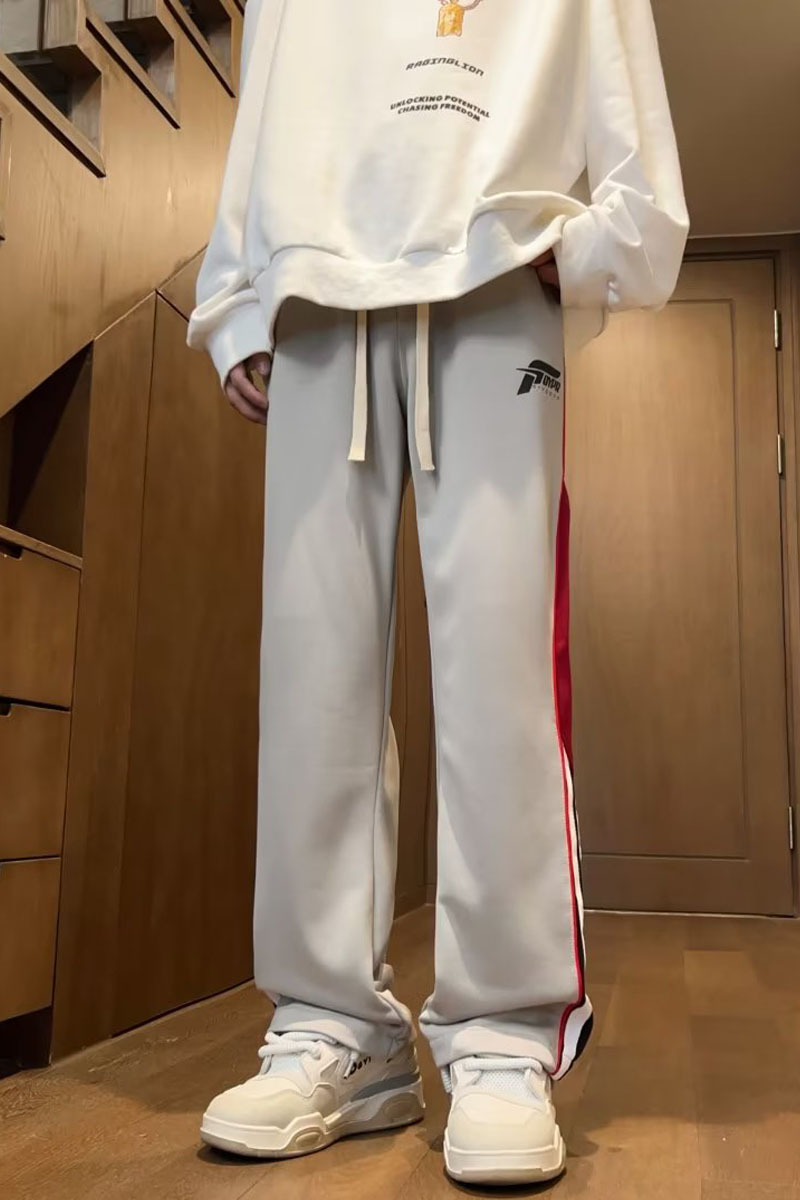 秋季休闲裤阔腿裤情侣休闲运动拼接三杆拖地束脚卫裤潮k945p50,男装休闲裤,星座204-6