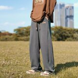 休闲裤男2023秋季韩版宽松型男束脚纯色潮流运动长裤潮K736P35，男装休闲裤，星座204-6