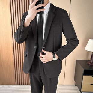 大码毛呢西装外套男秋冬季痞帅轻熟休闲冬季男呢子西服xz01 p75