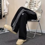秋冬宽松直筒三杆设计感抽绳高街卫裤运动休闲长裤k61p40，男装休闲裤，星座204-6