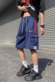 2024夏季侧拉条五分裤宽松工装休闲短直筒运动裤潮dk13p35，男装休闲裤，星座204-6