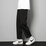 2024夏季冰丝速干纯色时尚潮牌九分西裤垂感直筒休闲裤ck55p25，男装休闲裤，星座204-6