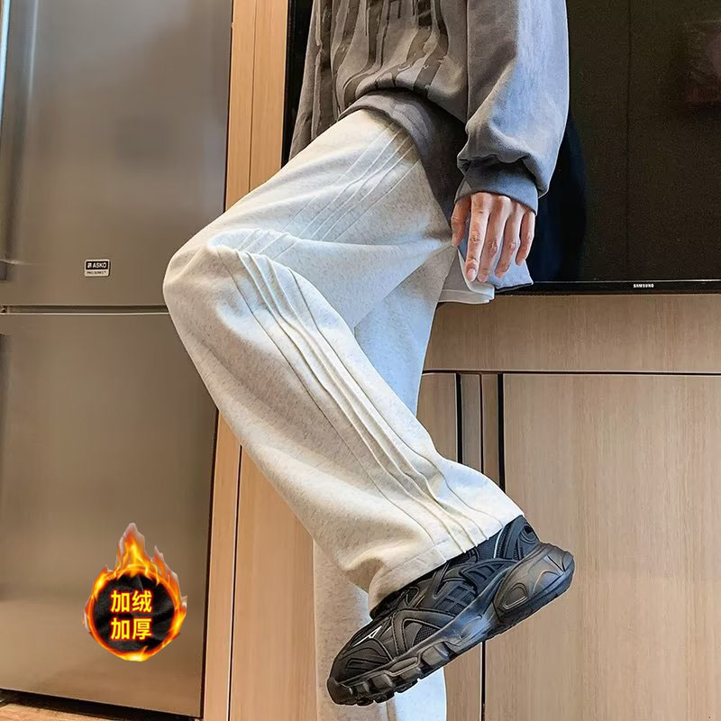 日系男冬季潮流宽松直筒休闲裤卫裤百搭抽绳长裤潮hk18p45,男装休闲裤,星座204-6
