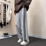 秋冬宽松直筒三杆设计感抽绳高街卫裤运动休闲长裤k61p40，男装休闲裤，星座204-6