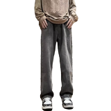 牛仔裤高街男加绒加厚秋冬季百搭宽松直筒裤潮hnk2252p60，男装牛仔裤，星座204-6