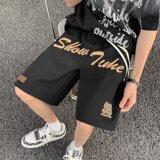 2024夏季宽松五分裤直筒休闲裤潮印花流行运动短裤男潮dk6809p30，男装休闲裤，星座204-6