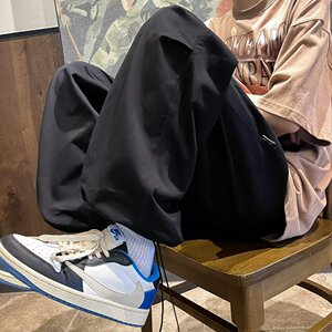 嘻哈设计感工装裤男秋季薄款潮阔腿束脚裤复古休闲裤k2908 p35图片