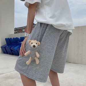 2023夏季港风情侣日系百搭宽松小熊休闲短裤男潮dk107 p25图片