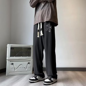 大码直筒裤男秋季潮牌运动长裤男美式百搭宽松休闲卫裤k207 p35图片