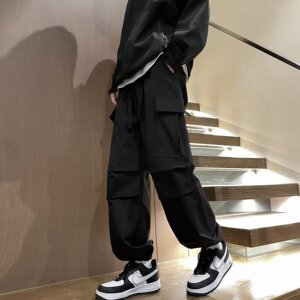 春季美式直筒休闲防水大口袋工装冲锋裤男高街运动裤k017 p40图片