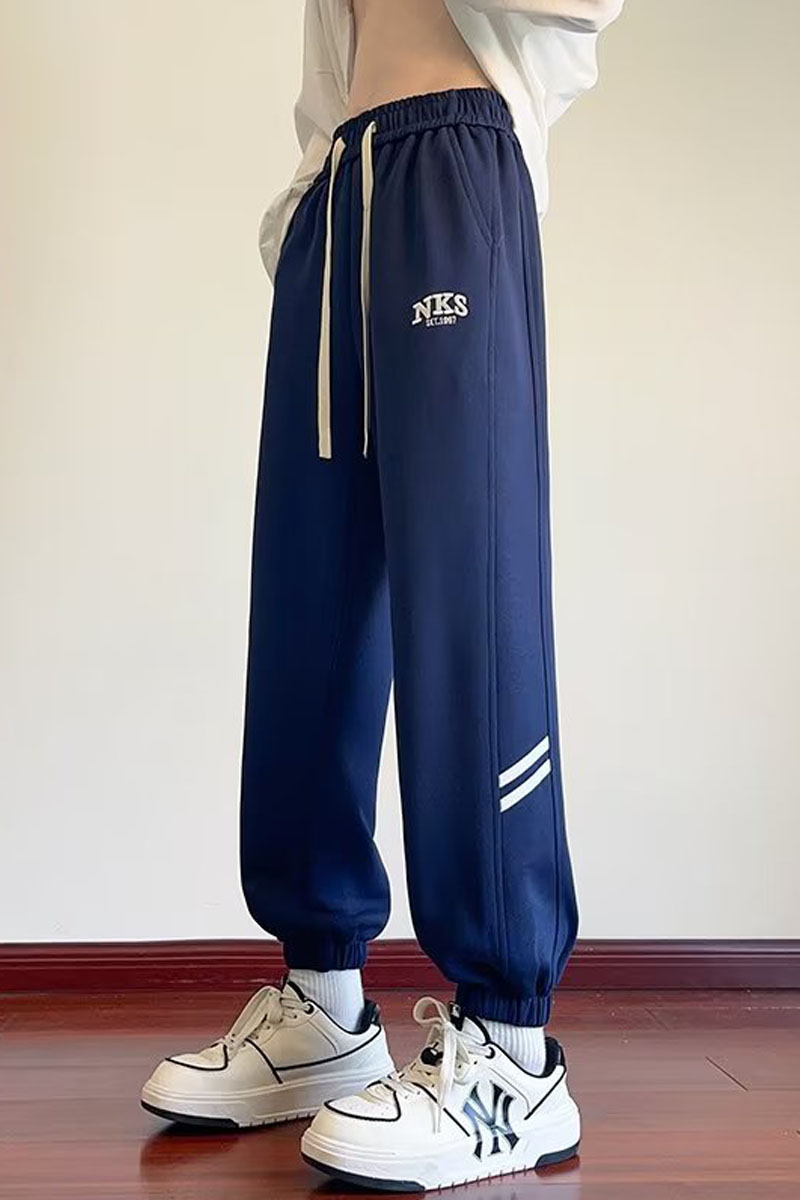 大码美式重磅直筒卫裤男女秋季潮牌百搭束脚休闲裤潮k28p65,男装休闲裤,星座204-6