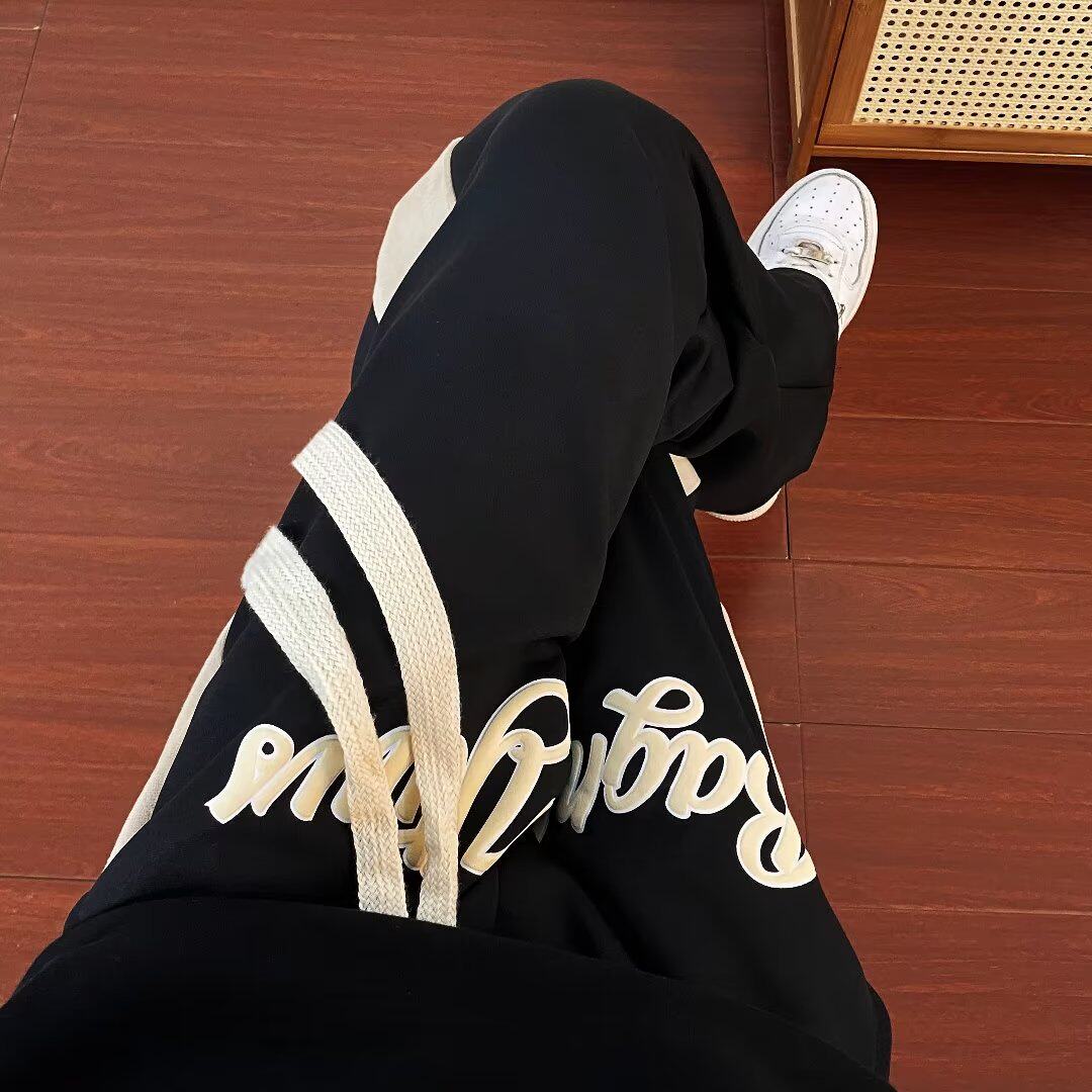 休闲裤男2023秋季发泡仿棉免烫运动裤ins美式百搭卫裤k1981p35，男装休闲裤，星座204-6