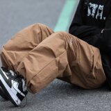 美式伞兵工装裤男宽松直筒潮牌设计感阔腿休闲束脚长裤k5022p45，男装休闲裤，星座204-6
