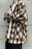 2024秋冬韩版宽松呢子衬衣男潮流格子尼衬衫外套ny1989p55，男装衬衫，星座204-6