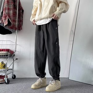 春季美式直筒拉链休闲防水工装冲锋裤男高街运动裤k1176 p50图片