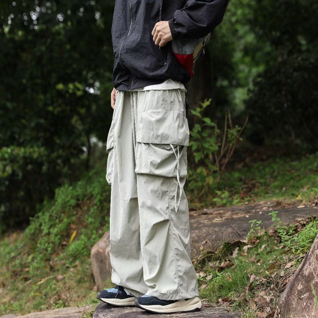 美式复古直筒工装裤潮牌男秋季宽松阔腿裤灯笼裤k2900p45，男装休闲裤，星座204-6