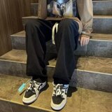 美式裤高街ins潮牌抽绳束脚卫裤男春季宽松直筒休闲长裤k940p35，男装休闲裤，星座204-6