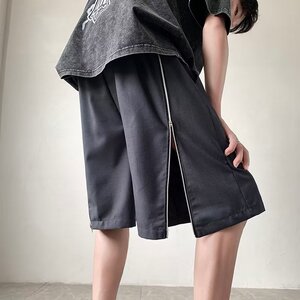 2024夏季设计感小众休闲后拉链短裤男直筒运动五分裤dk80 p40图片