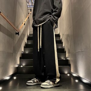 2024春季韩版卫裤男直筒百搭宽松拼接休闲运动裤男k110 p40图片