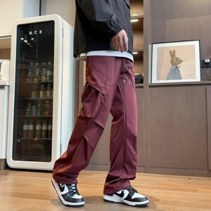 春季美式直筒大口袋工装冲锋裤男高街运动裤潮k1001 p45图片