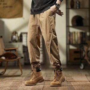 美式复古工装裤男潮牌秋季宽松束脚裤百搭户外休闲裤k232 p50图片