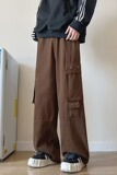 工装裤男潮牌美式高街日系宽松直筒阔腿裤休闲裤k865p60，男装休闲裤，星座204-6
