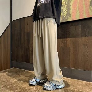 美式复古直筒运动裤男女韩版宽松休闲拖地阔腿裤k941 p30图片