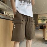 2024夏季宽松型日系大码工装五分裤文艺男休闲短裤潮dk410p35，男装休闲裤，星座204-6
