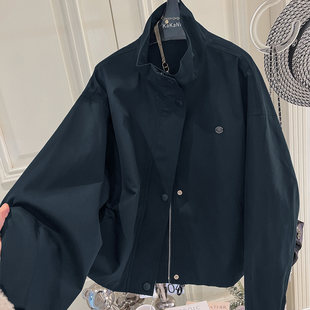立领干练小个子短外套女E472 简约休闲欧韩时尚 2026春秋装 新款