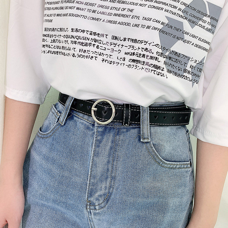 女士皮带黑色时尚韩国腰带女生简约百搭装饰韩版学生牛仔裤带女款