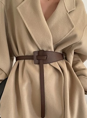大衣腰带配羊绒系外套宽腰封女时尚装饰毛衣百搭毛呢腰饰皮带女士
