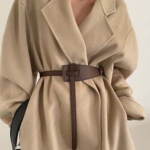 大衣腰带配羊绒系外套宽腰封女时尚装饰毛衣百搭毛呢腰饰皮带女士
