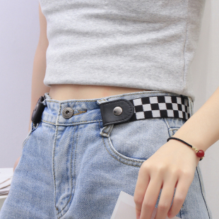 腰带女士装 弹力松紧牛仔裤 饰ins风男潮 带夏季 隐形皮带无痕懒人裤