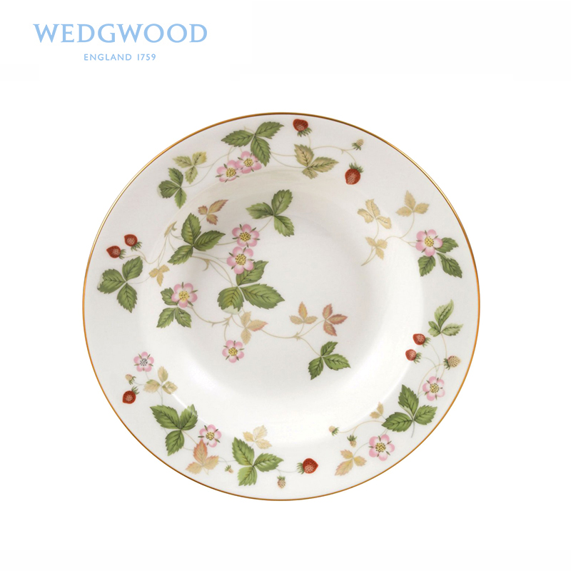 Wedgwood釉下彩骨瓷圆形草莓餐盘