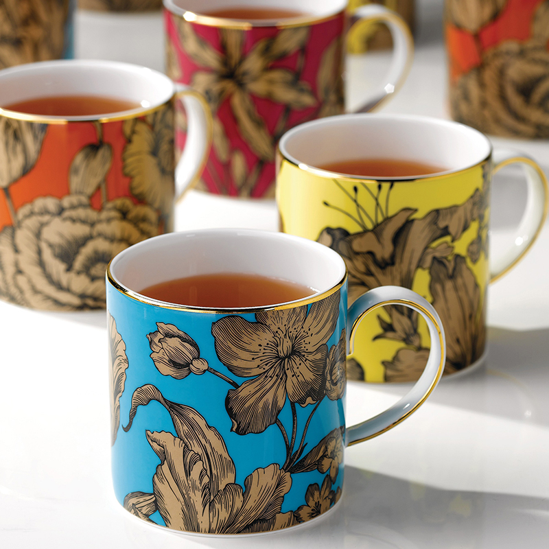 Wedgwood极彩之花骨瓷马克杯水杯