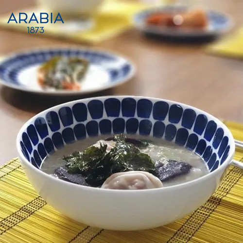 芬兰Arabia24小时复古蓝碗盘餐具