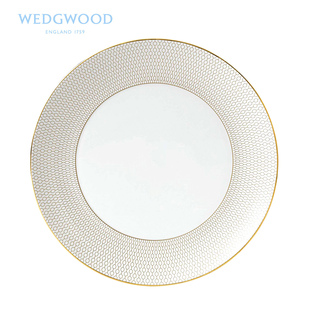 33cm圆盘欧式 WEDGWOOD威基伍德金色几何17 骨瓷点心水果牛排餐盘