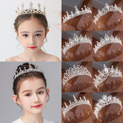 女童皇冠头饰镶钻王冠新娘发饰生日礼物公主宝宝发卡2025年新款