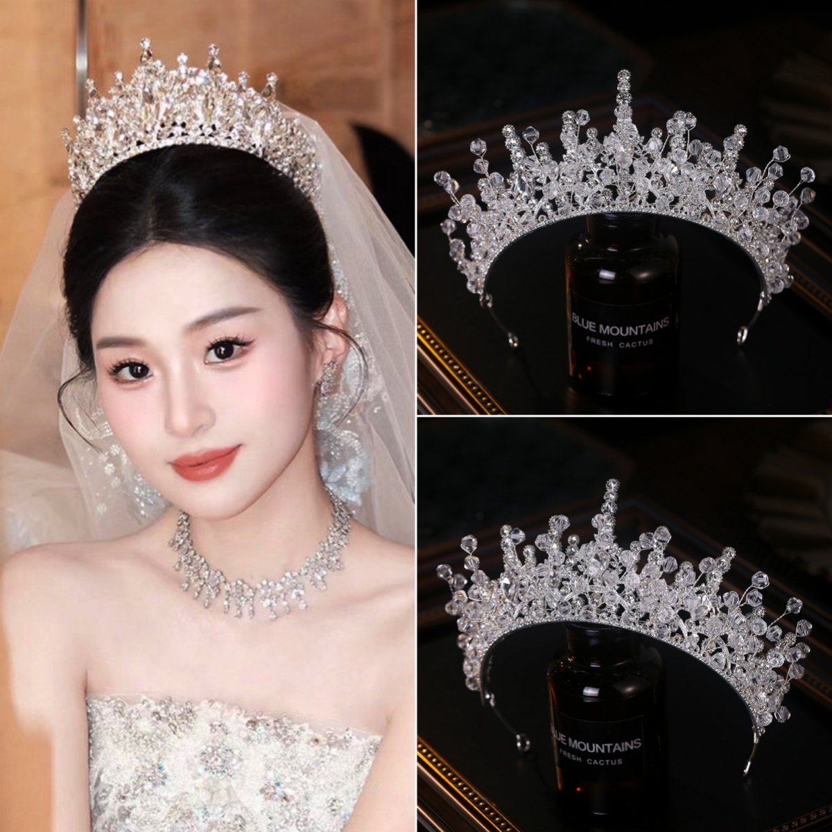 水晶公主王冠新娘礼服头饰