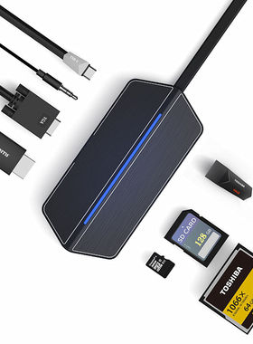 Type-c转接头华硕a豆adol灵耀3/U4100/ZenBook/U3100/Pro笔记本网线VGA投影仪扩展坞HDMI电视线转换器拓展坞