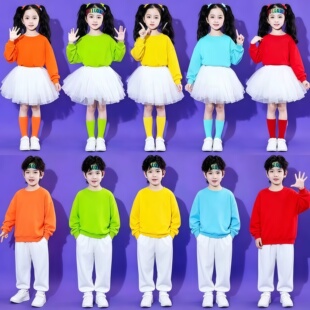 元旦小学生运动会啦啦队演出服幼儿园舞蹈服团体合唱啦啦操表演服