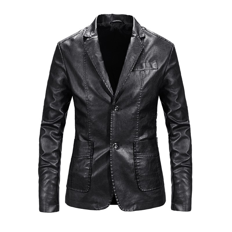 皮衣新款休闲外套韩版潮流宽松帅气西装领春秋衣服皮夹JK25P70,男装皮衣,星座1217-1