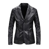 皮衣新款休闲外套韩版潮流宽松帅气西装领春秋衣服皮夹JK25P70，男装皮衣，星座1217-1