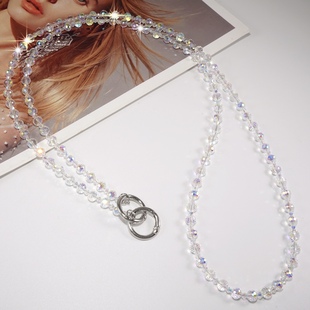 手机链轻奢小众精致高级感透明白水晶手腕挂链女高端挂件好看挂绳