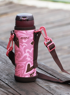 ASIMPLE可爱保温杯套500ml保护套斜挎防烫隔热6.5cm牛津杯袋480