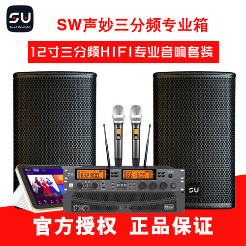SW英国声妙12寸三分频HIFI专业箱家庭KTV 卡拉OK音响套装全套